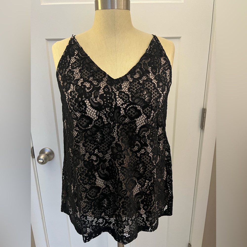 LOFT Black Lace Camisole Top
